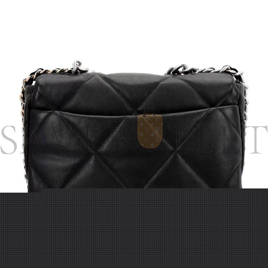 Ch*el 19 bag medium silver buckle chain handle flip bag as1161 (30*20*10cm)